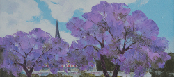 Jacarandas, Stellenbosch | 2019 | Oil on Canvas | 34 x 60 cm